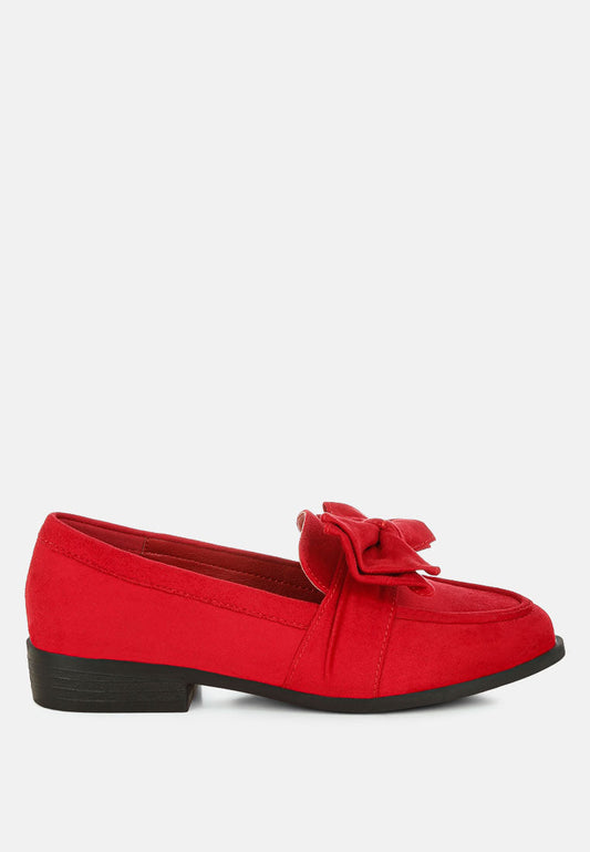 Havisham Bow Accent Heeled Loafers – Block Heel