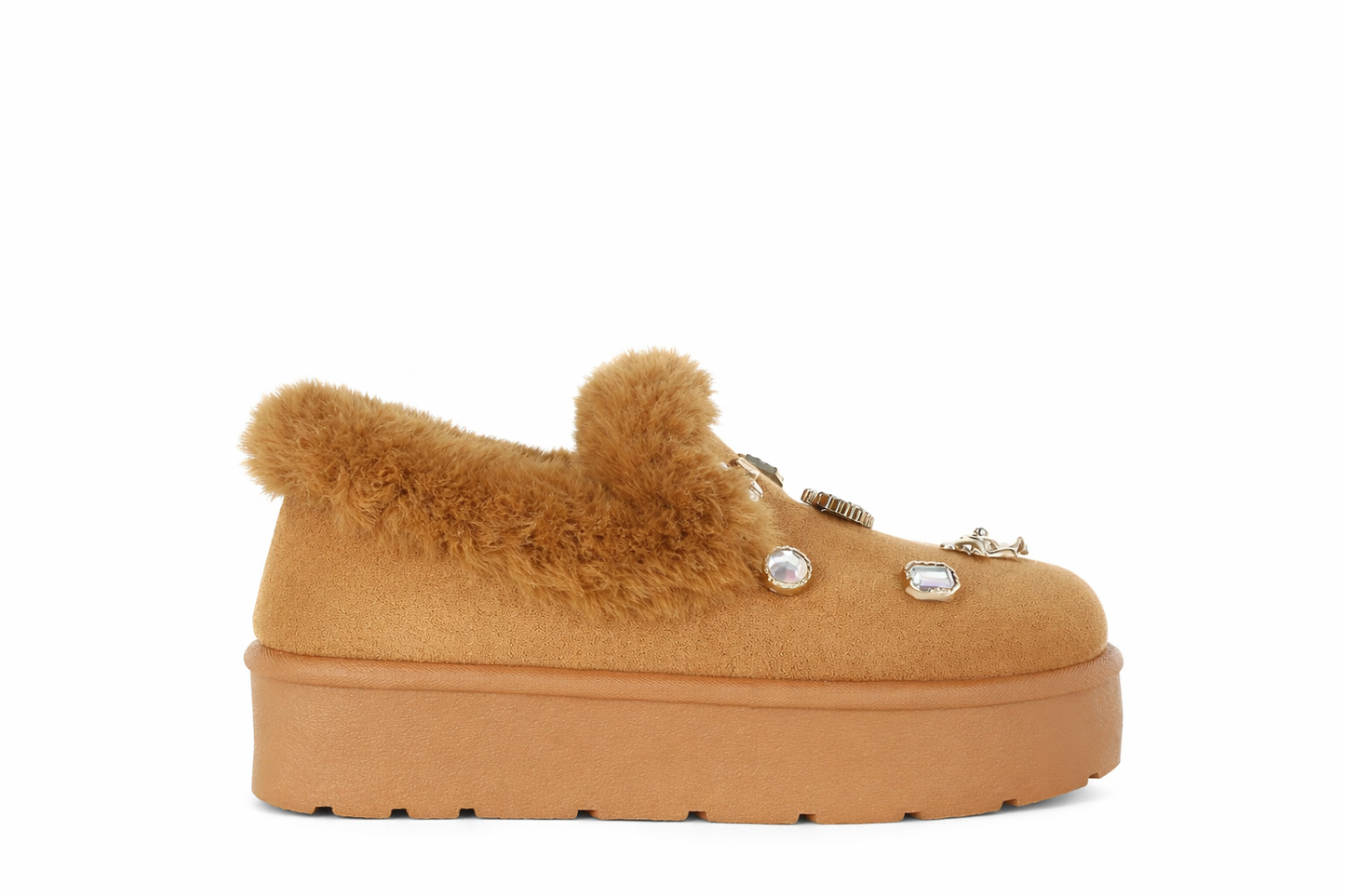 Zeta Charm Detail Snow Boots – Faux Fur Slip-On