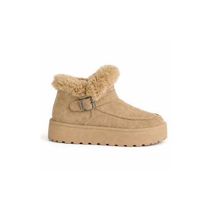Linka Pin Buckle Snow Boots – Faux Fur Winter Boots
