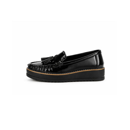 Strelka Tassel Flatform Loafers – Patent Faux Leather