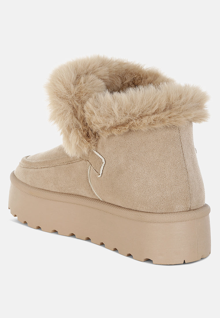 Linka Pin Buckle Snow Boots – Faux Fur Winter Boots