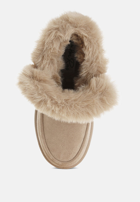 Linka Pin Buckle Snow Boots – Faux Fur Winter Boots | MP Shoes