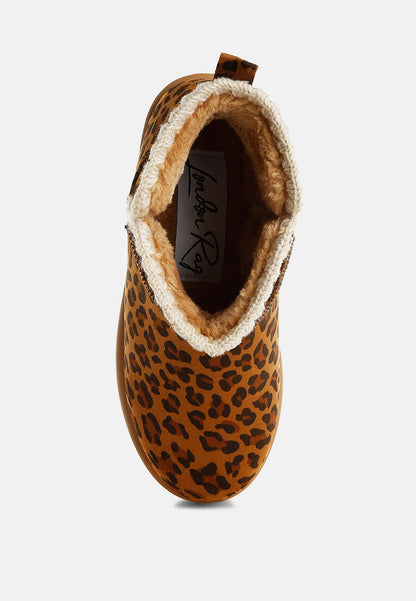 Rochas Leopard Print Snow Boots – Chunky Platform